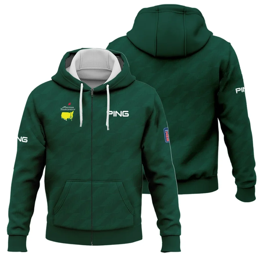 Masters Tournament Ping Star Dark Green Pattern Zipper Hoodie Shirt Style Classic Zipper Hoodie Shirt