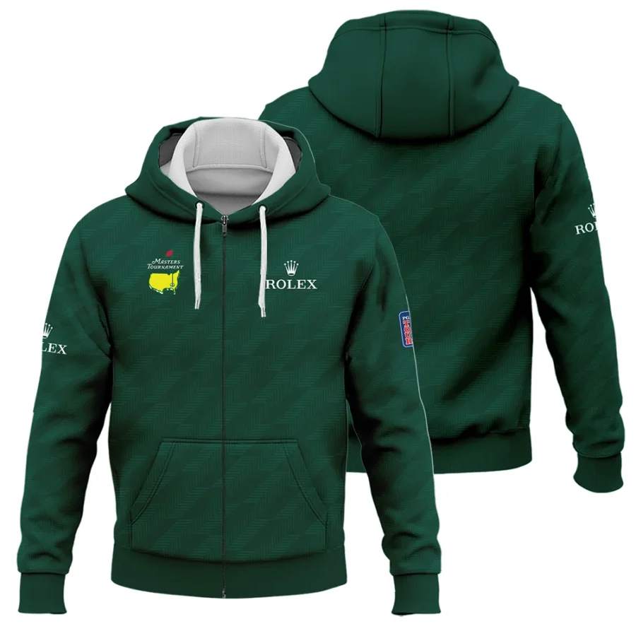 Masters Tournament Rolex Star Dark Green Pattern Zipper Hoodie Shirt Style Classic Zipper Hoodie Shirt