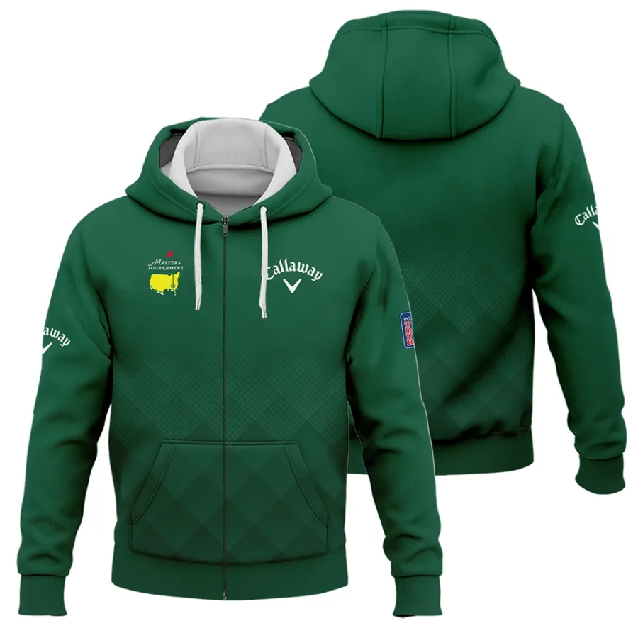 Masters Tournament Callaway Gradient Dark Green Pattern Zipper Hoodie Shirt Style Classic Zipper Hoodie Shirt