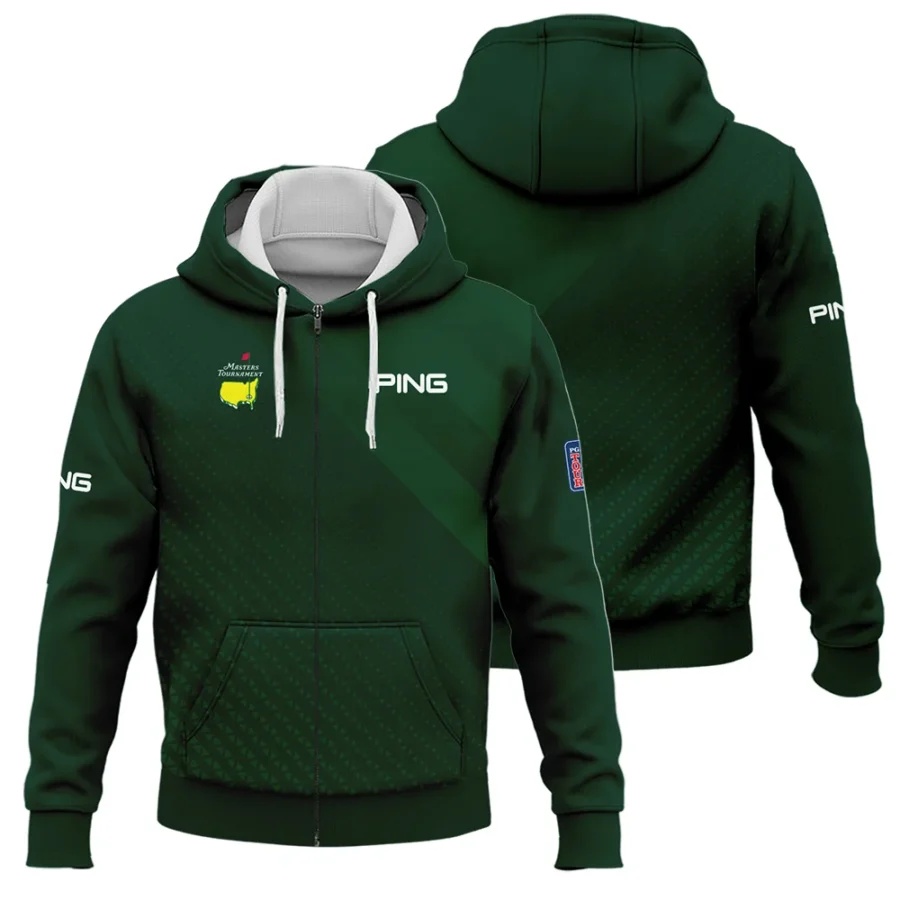 Ping Gradient Dark Green Abstract Pattern Masters Tournament Zipper Hoodie Shirt Style Classic Zipper Hoodie Shirt