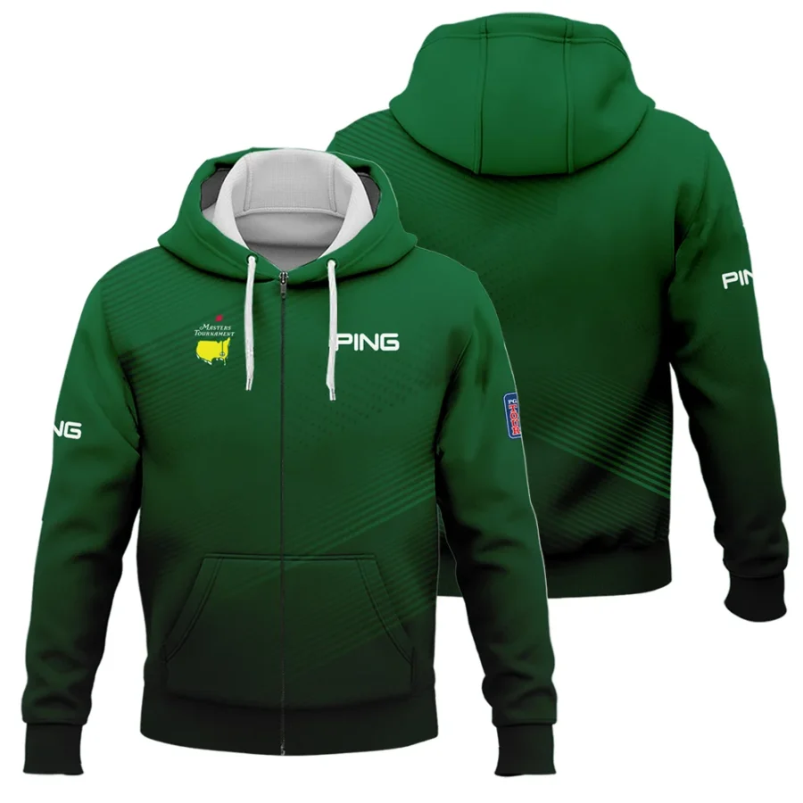 Masters Tournament Stripe Gradient Dark Green Abstract Pattern Ping Zipper Hoodie Shirt Style Classic Zipper Hoodie Shirt