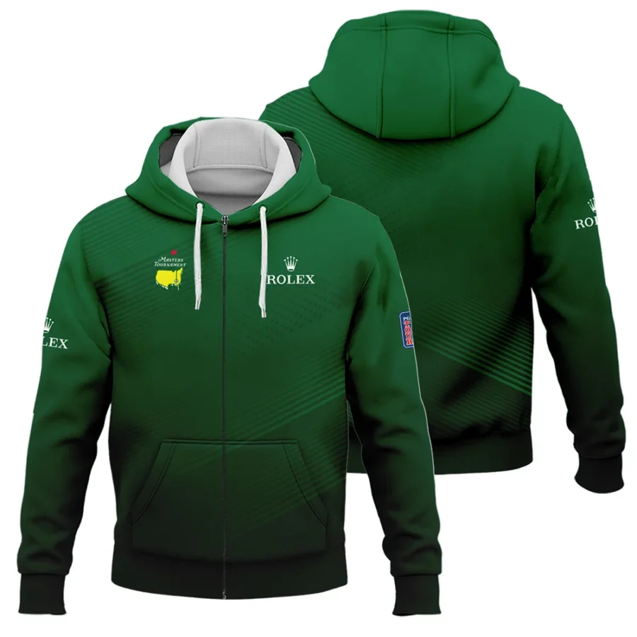 Masters Tournament Stripe Gradient Dark Green Abstract Pattern Rolex Zipper Hoodie Shirt Style Classic Zipper Hoodie Shirt