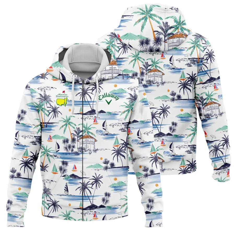 Artistic Seamless Summer Island Pattern Masters Tournament Callaway Zipper Hoodie Shirt Style Classic Zipper Hoodie Shirt