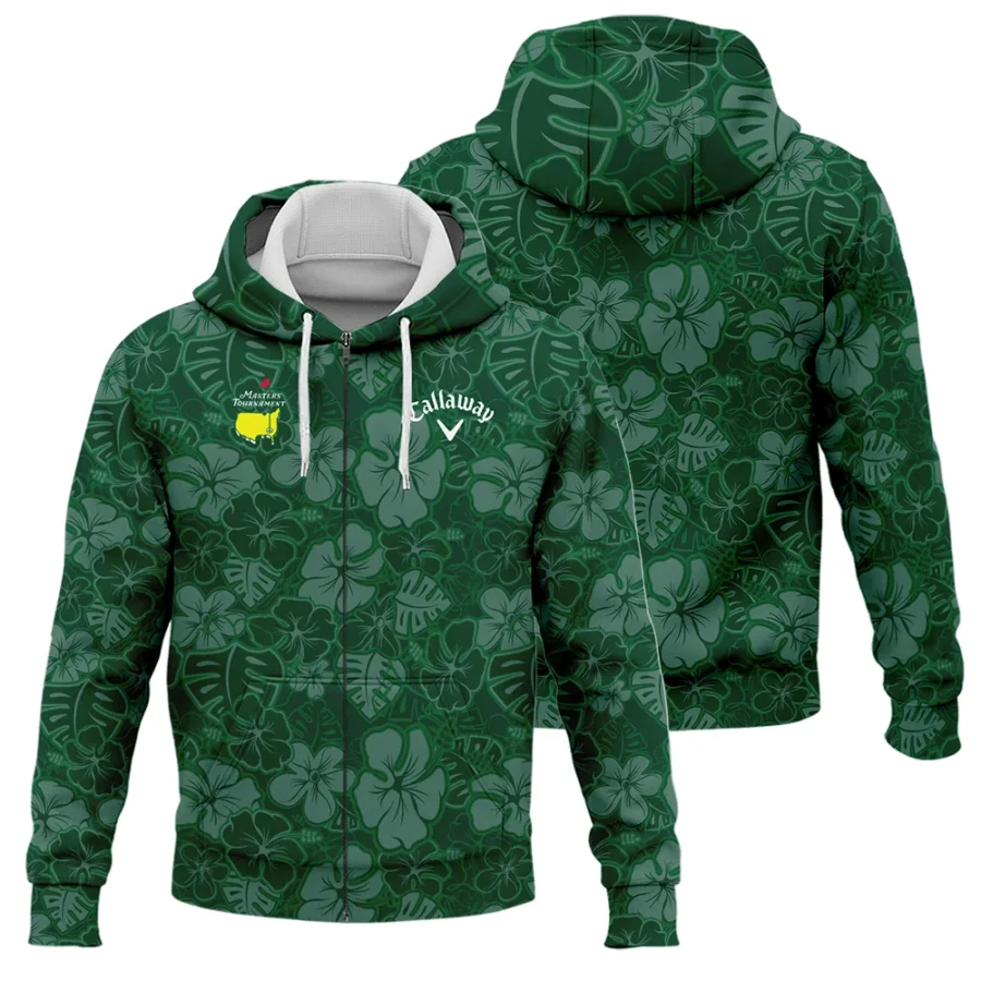 Masters Tournament Callaway Tileable Seamless Hawaiian Pattern Zipper Hoodie Shirt Style Classic Zipper Hoodie Shirt