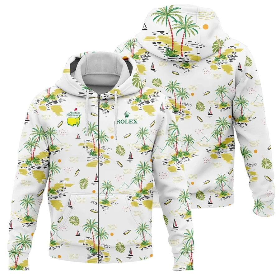 Rolex Landscape With Palm Trees Beach And Oceann Masters Tournament Zipper Hoodie Shirt Style Classic Zipper Hoodie Shirt