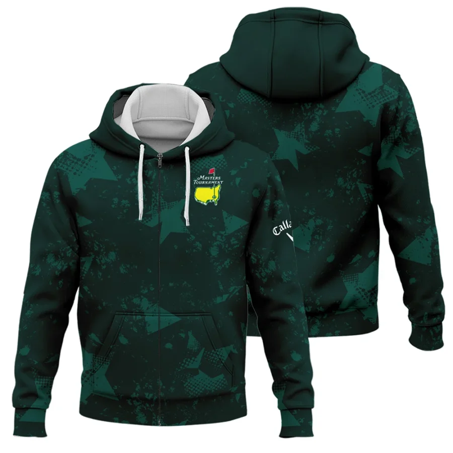 Dark Green Grunge Stars Pattern Golf Masters Tournament Callaway Zipper Hoodie Shirt Style Classic Zipper Hoodie Shirt