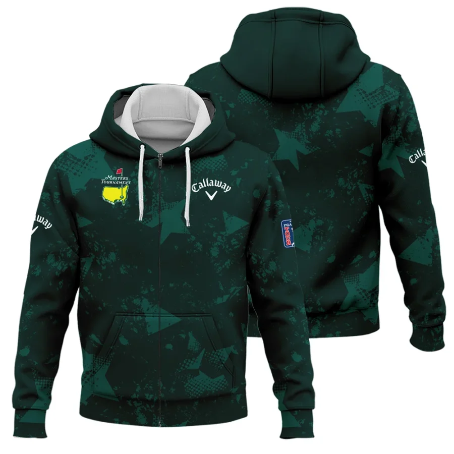 Dark Green Grunge Stars Pattern Golf Masters Tournament Callaway Zipper Hoodie Shirt Style Classic Zipper Hoodie Shirt