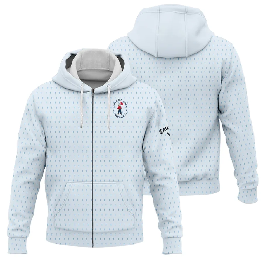 Golf Pattern Cup Light Blue Green 124th U.S. Open Pinehurst Callaway Zipper Hoodie Shirt Style Classic Zipper Hoodie Shirt