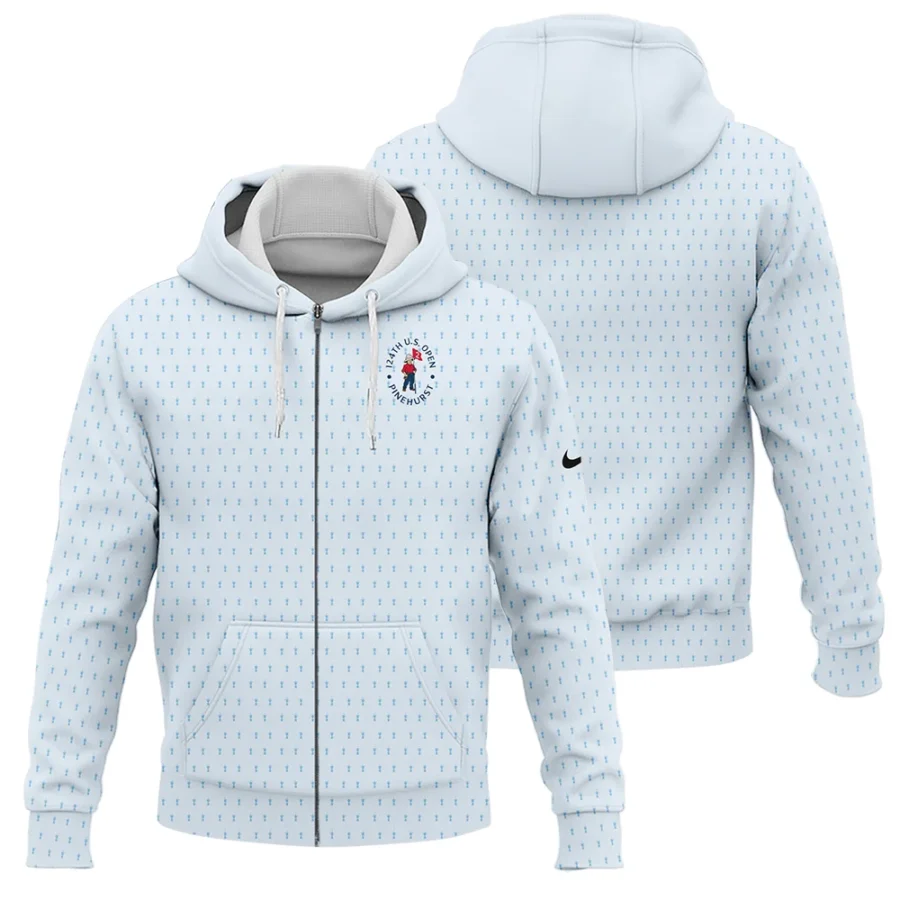 Golf Pattern Cup Light Blue Green 124th U.S. Open Pinehurst Nike Zipper Hoodie Shirt Style Classic Zipper Hoodie Shirt