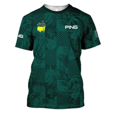 Tropical Leaves ,Foliage With Geometric Stripe Pattern Golf Masters Tournament Ping Unisex T-Shirt Style Classic T-Shirt