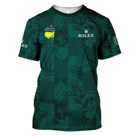 Tropical Leaves ,Foliage With Geometric Stripe Pattern Golf Masters Tournament Rolex Unisex T-Shirt Style Classic T-Shirt