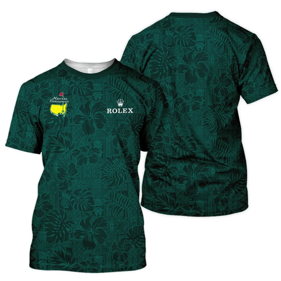 Hibiscus And Tropical Leaves With Tribal Elements Pattern Golf Masters Tournament Rolex Unisex T-Shirt Style Classic T-Shirt