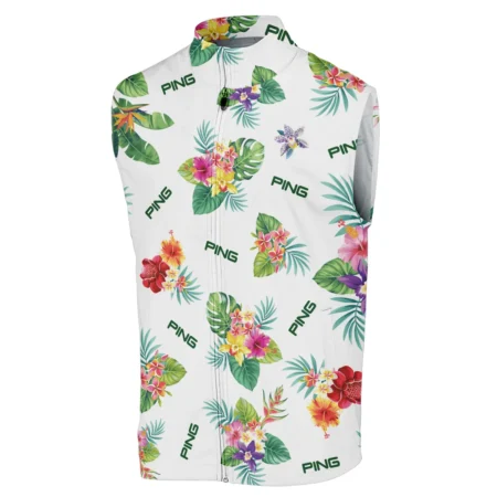 Ping Hawaiian Flower Sleeveless Jacket Style Classic Sleeveless Jacket