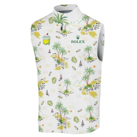 Rolex Landscape With Palm Trees Beach And Oceann Masters Tournament Sleeveless Jacket Style Classic Sleeveless Jacket