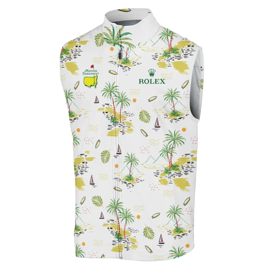 Rolex Landscape With Palm Trees Beach And Oceann Masters Tournament Sleeveless Jacket Style Classic Sleeveless Jacket