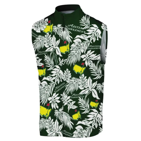 Hawaiian Tropical Leaves Pattern Golf Masters Tournament Sleeveless Jacket Style Classic Sleeveless Jacket