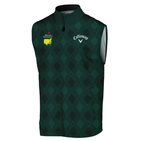 Dark Green Argyle Plaid Pattern Golf Masters Tournament Callaway Sleeveless Jacket Style Classic Sleeveless Jacket