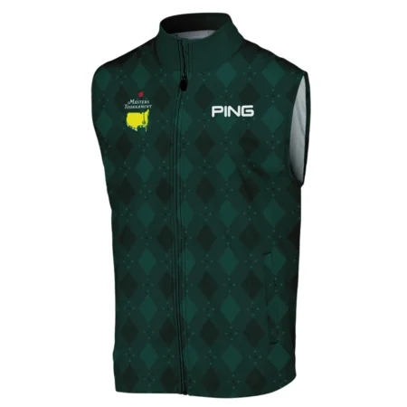 Dark Green Argyle Plaid Pattern Golf Masters Tournament Ping Sleeveless Jacket Style Classic Sleeveless Jacket