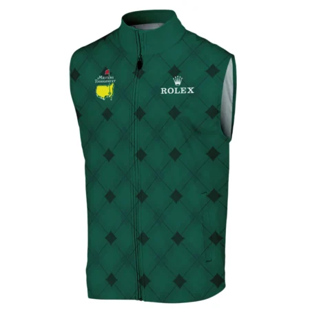 Golf Masters Tournament Green Argyle Pattern Rolex Sleeveless Jacket Style Classic Sleeveless Jacket