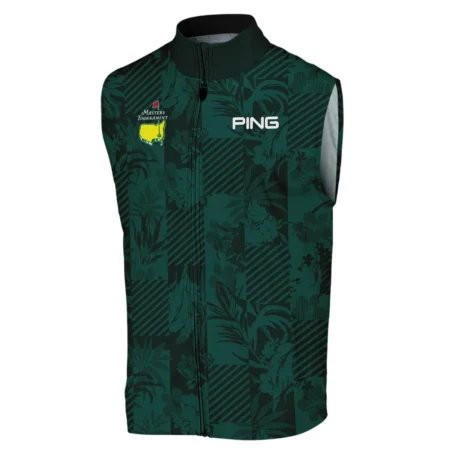 Tropical Leaves ,Foliage With Geometric Stripe Pattern Golf Masters Tournament Ping Sleeveless Jacket Style Classic Sleeveless Jacket