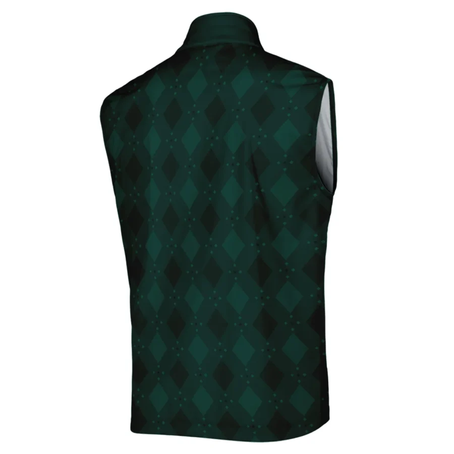 Dark Green Argyle Plaid Pattern Golf Masters Tournament Callaway Sleeveless Jacket Style Classic Sleeveless Jacket