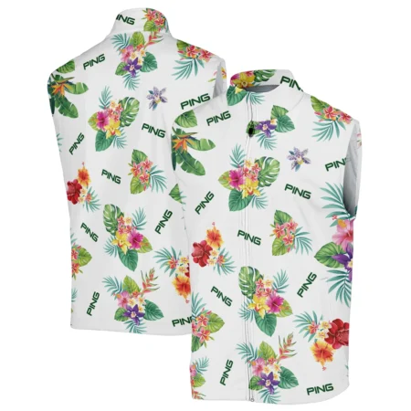 Ping Hawaiian Flower Sleeveless Jacket Style Classic Sleeveless Jacket
