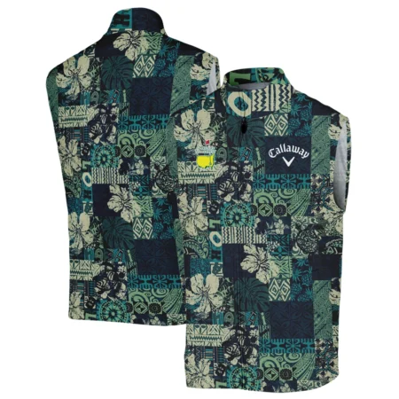 Masters Tournament Hawaiian Hibiscus And Tribal Element Fabric Callaway Sleeveless Jacket Style Classic Sleeveless Jacket