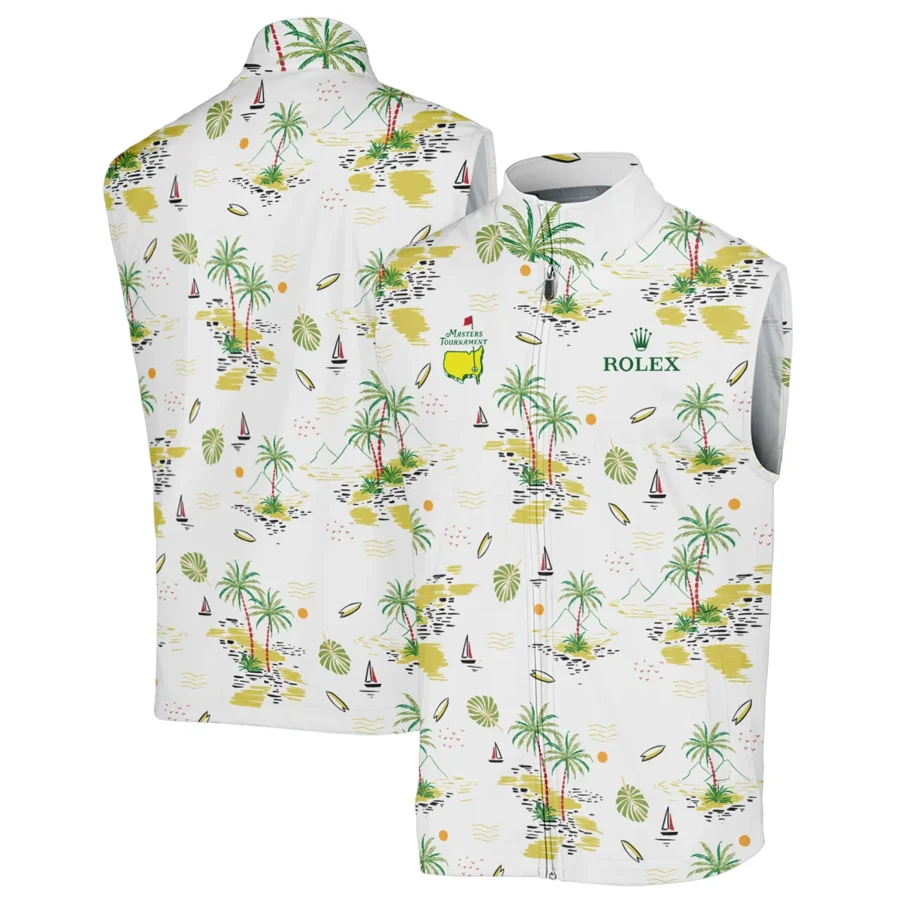 Rolex Landscape With Palm Trees Beach And Oceann Masters Tournament Sleeveless Jacket Style Classic Sleeveless Jacket