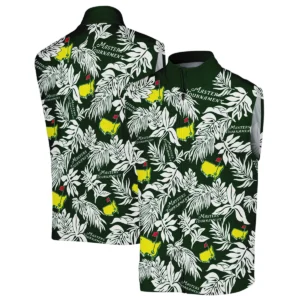 Hawaiian Tropical Leaves Pattern Golf Masters Tournament Quarter-Zip Jacket Style Classic Quarter-Zip Jacket