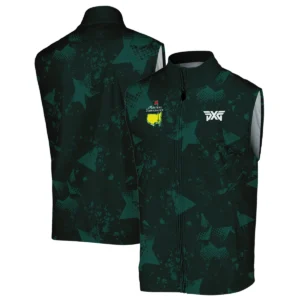 Dark Green Grunge Stars Pattern Golf Masters Tournament Quarter-Zip Jacket Style Classic Quarter-Zip Jacket