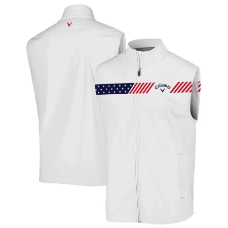 Golf Sport Flag American 124th U.S. Open Pinehurst Callaway Zipper Polo Shirt Style Classic Zipper Polo Shirt For Men