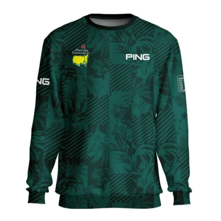 Tropical Leaves ,Foliage With Geometric Stripe Pattern Golf Masters Tournament Ping Unisex Sweatshirt Style Classic Sweatshirt