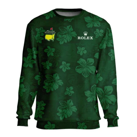 Hawaiian Tribal Elements And Hibiscus Flowers Patchwork Golf Masters Tournament Rolex Unisex Sweatshirt Style Classic Sweatshirt