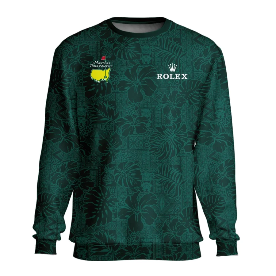 Hibiscus And Tropical Leaves With Tribal Elements Pattern Golf Masters Tournament Rolex Unisex Sweatshirt Style Classic Sweatshirt