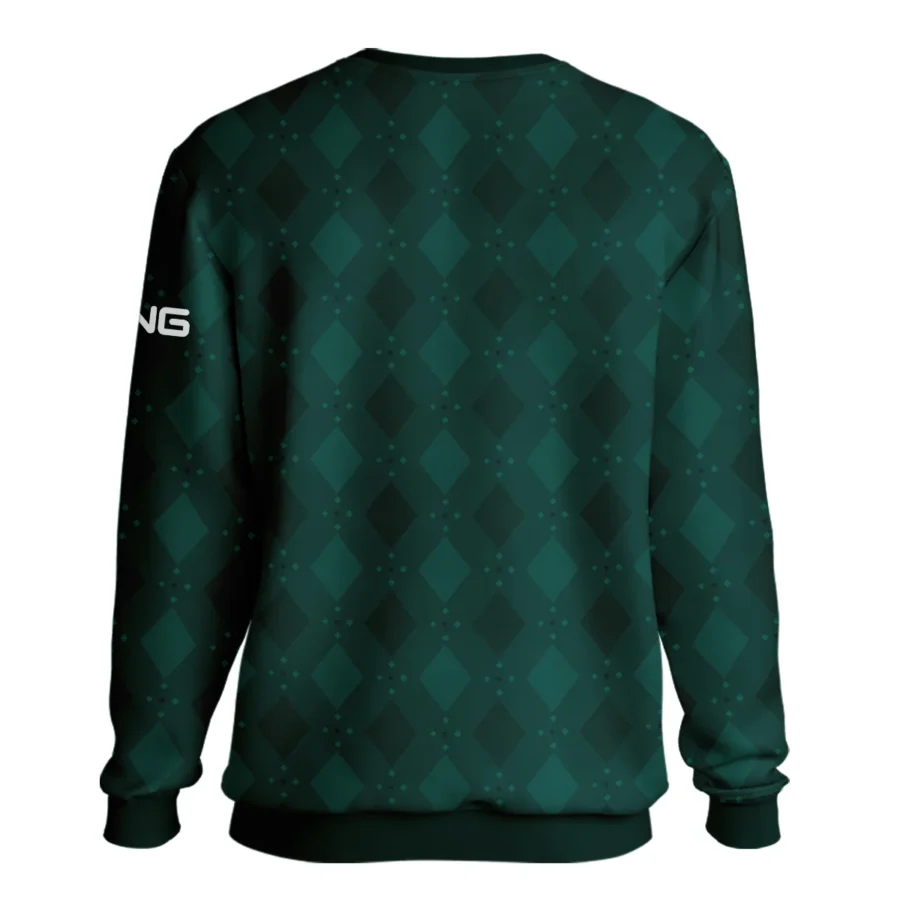 Dark Green Argyle Plaid Pattern Golf Masters Tournament Ping Unisex Sweatshirt Style Classic Sweatshirt