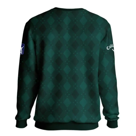 Dark Green Argyle Plaid Pattern Golf Masters Tournament Callaway Unisex Sweatshirt Style Classic Sweatshirt