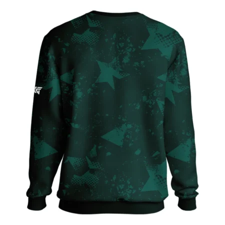 Dark Green Grunge Stars Pattern Golf Masters Tournament Unisex Sweatshirt Style Classic Sweatshirt