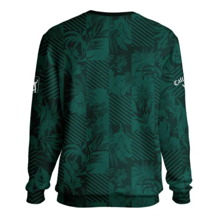 Tropical Leaves ,Foliage With Geometric Stripe Pattern Golf Masters Tournament Callaway Unisex Sweatshirt Style Classic Sweatshirt