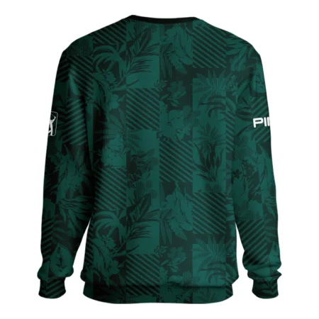 Tropical Leaves ,Foliage With Geometric Stripe Pattern Golf Masters Tournament Ping Unisex Sweatshirt Style Classic Sweatshirt