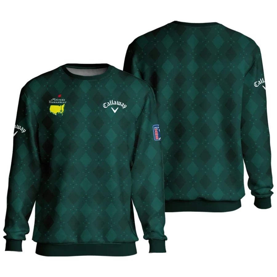 Dark Green Argyle Plaid Pattern Golf Masters Tournament Callaway Unisex Sweatshirt Style Classic Sweatshirt