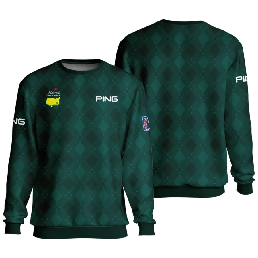 Dark Green Argyle Plaid Pattern Golf Masters Tournament Ping Unisex Sweatshirt Style Classic Sweatshirt