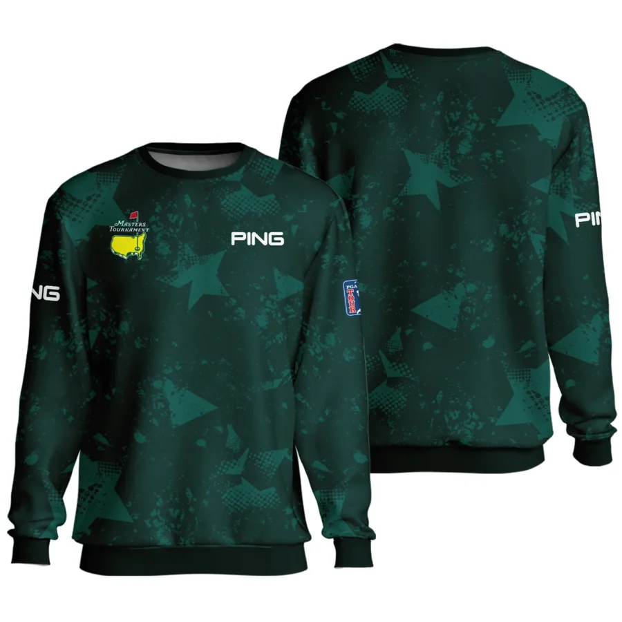 Dark Green Grunge Stars Pattern Golf Masters Tournament Ping Unisex Sweatshirt Style Classic Sweatshirt