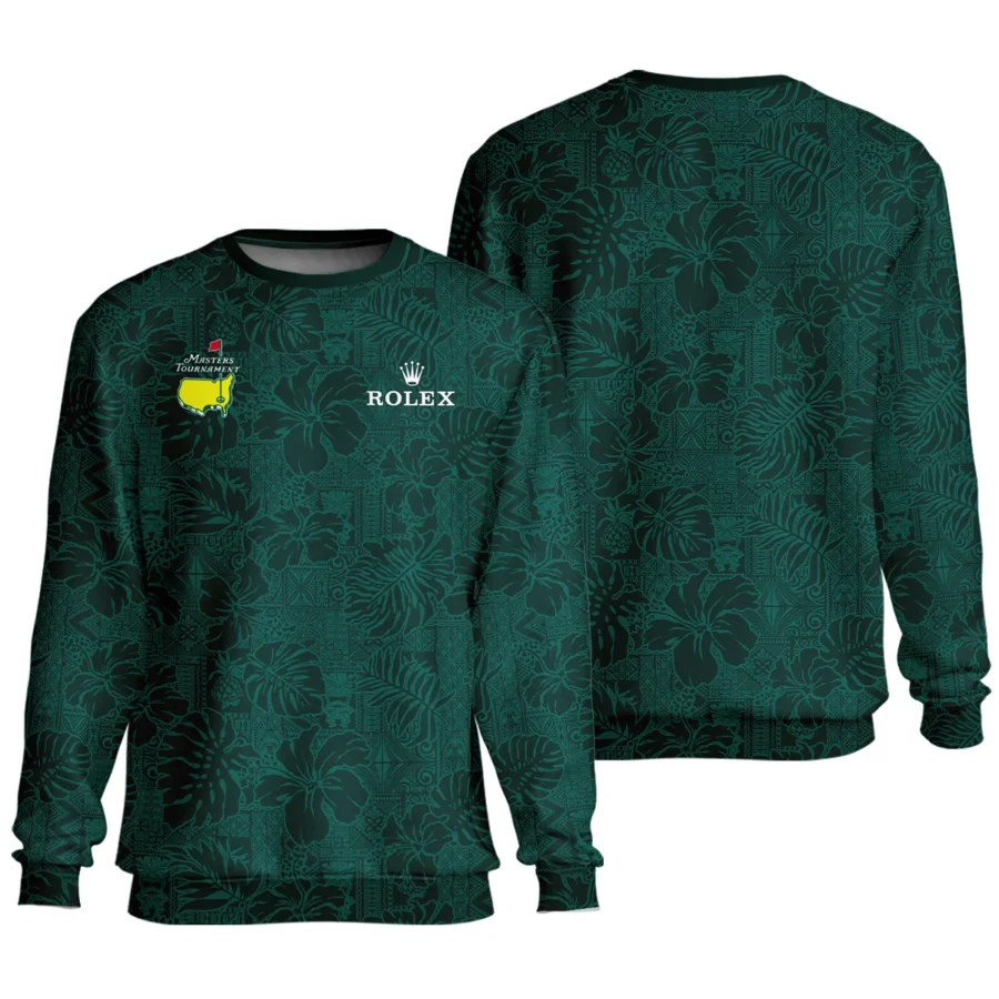 Hibiscus And Tropical Leaves With Tribal Elements Pattern Golf Masters Tournament Rolex Unisex Sweatshirt Style Classic Sweatshirt