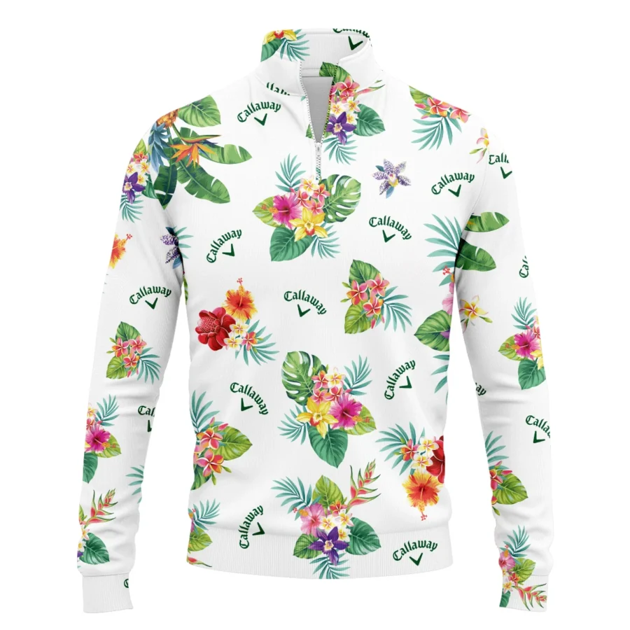 Callaway Hawaiian Flower Quarter-Zip Jacket Style Classic Quarter-Zip Jacket