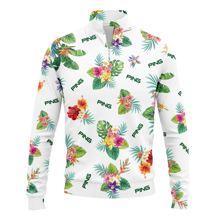 Ping Hawaiian Flower Quarter-Zip Jacket Style Classic Quarter-Zip Jacket