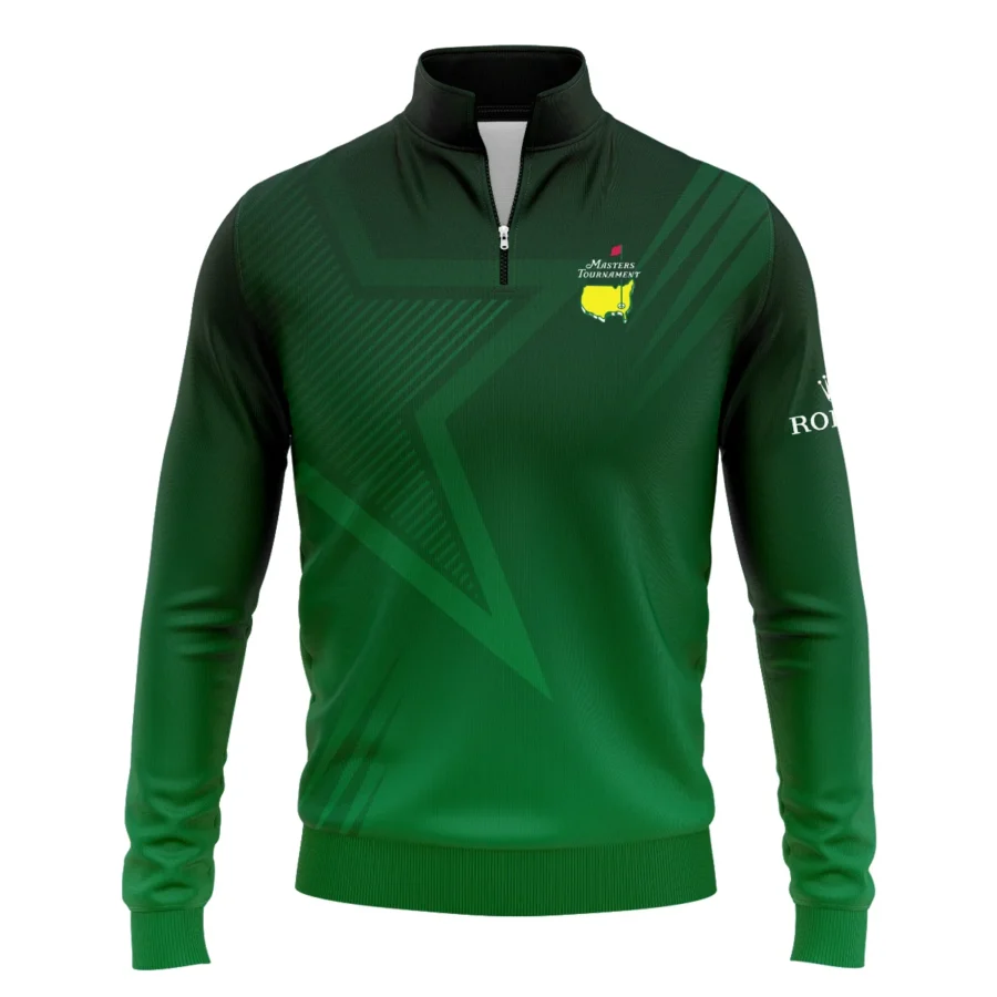 Masters Tournament Rolex Star Dark Green Pattern Quarter-Zip Jacket Style Classic Quarter-Zip Jacket