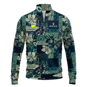 Masters Tournament Hawaiian Hibiscus And Tribal Element Fabric Rolex Zipper Hoodie Shirt Style Classic Zipper Hoodie Shirt