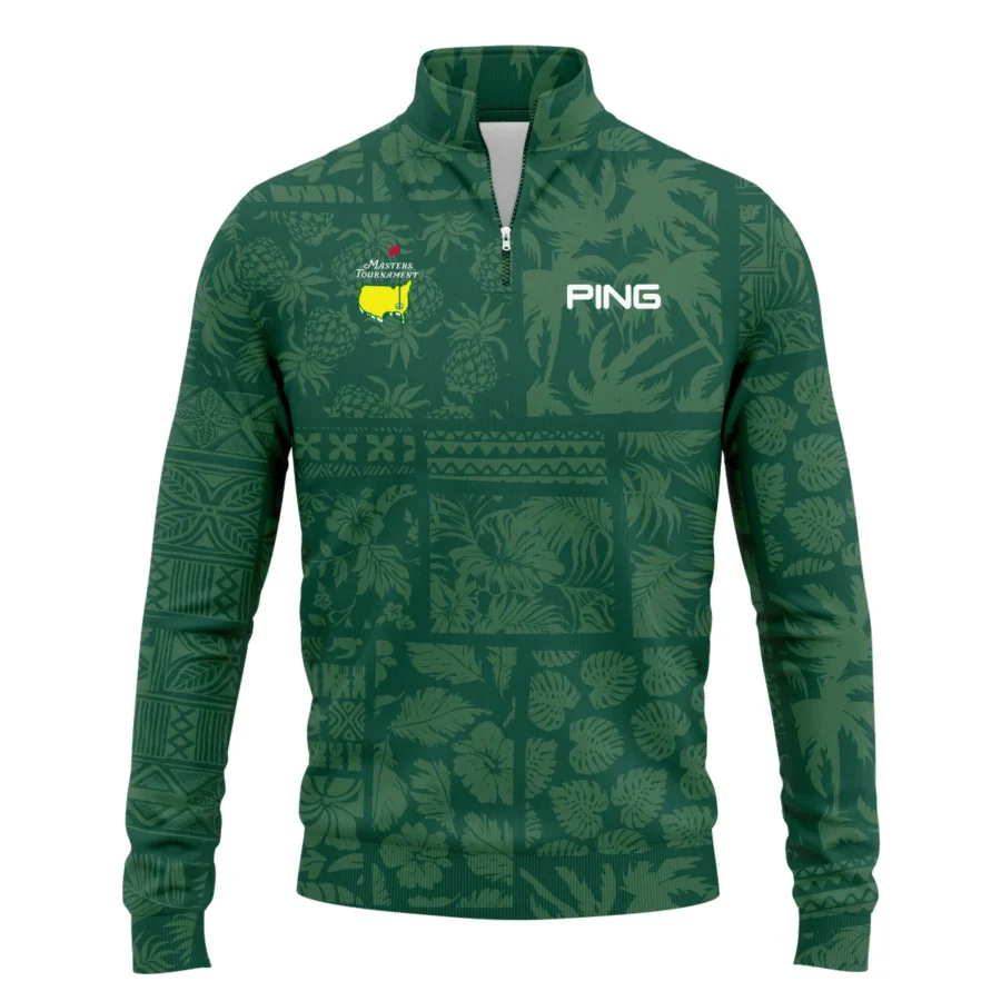 Masters Tournament Ping Hawaiian Style Fabric Patchwork Quarter-Zip Jacket Style Classic Quarter-Zip Jacket