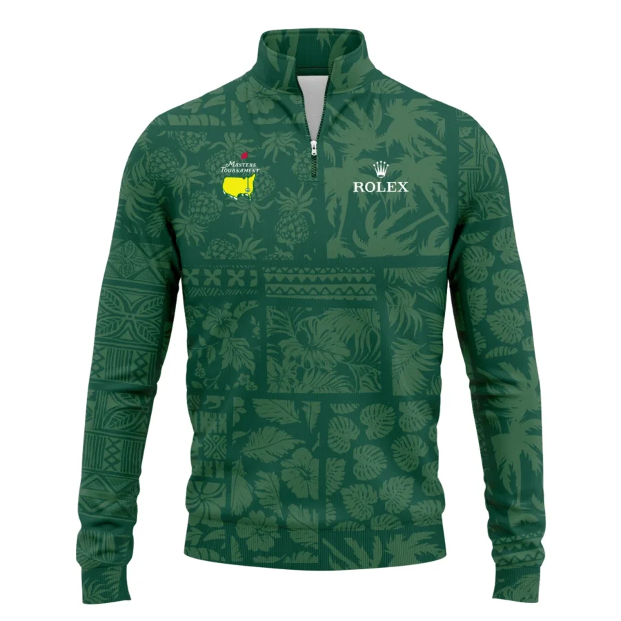 Masters Tournament Rolex Hawaiian Style Fabric Patchwork Quarter-Zip Jacket Style Classic Quarter-Zip Jacket