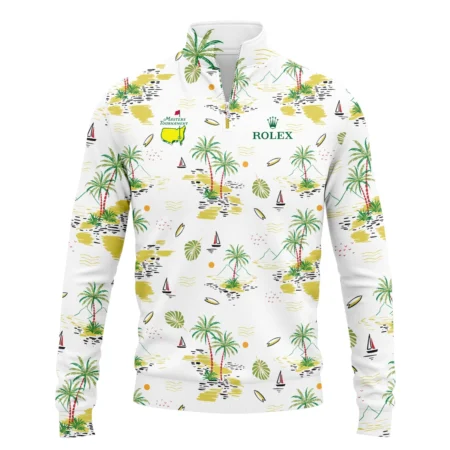 Rolex Landscape With Palm Trees Beach And Oceann Masters Tournament Quarter-Zip Jacket Style Classic Quarter-Zip Jacket